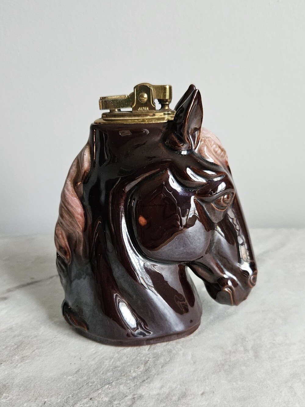 Vintage Mid Century Japan Ceramic Horse Head Barware Statue Decor As Is - Picture 5 of 14